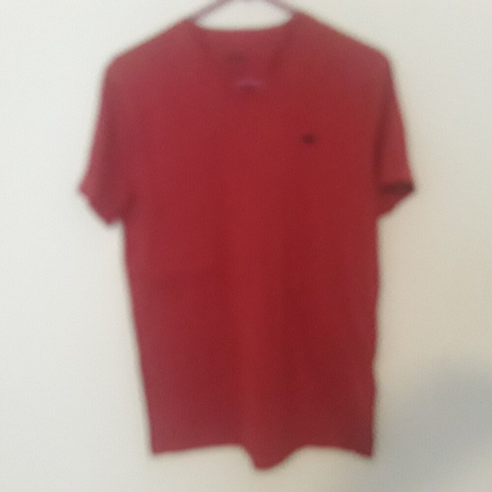 Mens Hollister California. Medium, Rust Red Icon V-Neck T-Shirt